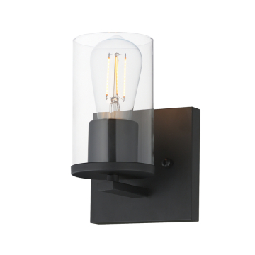 Maxim Lighting Lateral 1-Light Bath Vanity Light - 120V - Black - Clear Glass