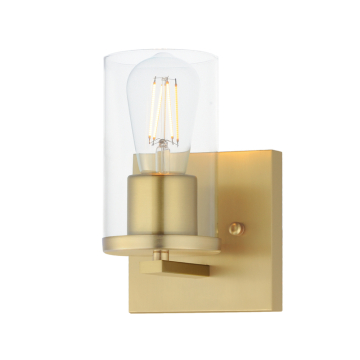 Maxim Lighting Lateral 1-Light Bath Vanity Light - 120V - Satin Brass - Clear Glass