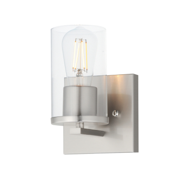 Maxim Lighting Lateral 1-Light Bath Vanity Light - 120V - Satin Nickel - Clear Glass