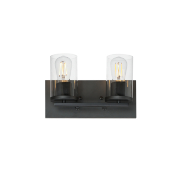 Maxim Lighting Lateral 2-Light Bath Vanity Light - 120V - Black - Clear Glass