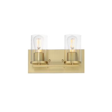 Maxim Lighting Lateral 2-Light Bath Vanity Light - 120V - Satin Brass - Clear Glass