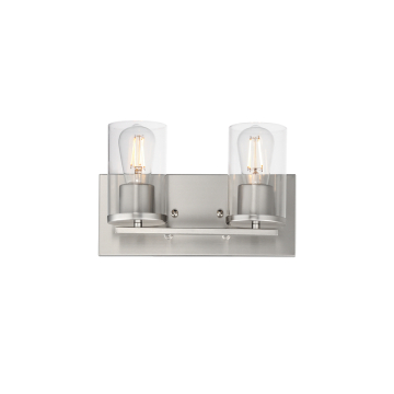 Maxim Lighting Lateral 2-Light Bath Vanity Light - 120V - Satin Nickel - Clear Glass