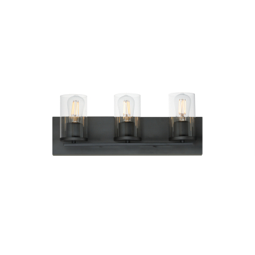 Maxim Lighting Lateral 3-Light Bath Vanity Light - 120V - Black - Clear Glass