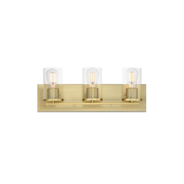 Maxim Lighting Lateral 3-Light Bath Vanity Light - 120V - Satin Brass - Clear Glass