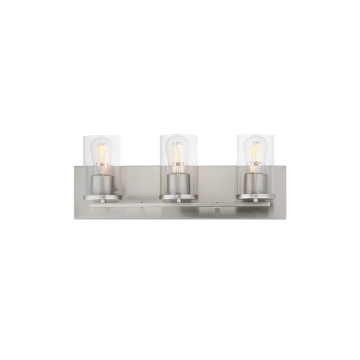 Maxim Lighting Lateral 3-Light Bath Vanity Light - 120V - Satin Nickel - Clear Glass