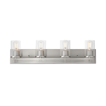 Maxim Lighting Lateral 4-Light Bath Vanity Light - 120V - Satin Nickel - Clear Glass