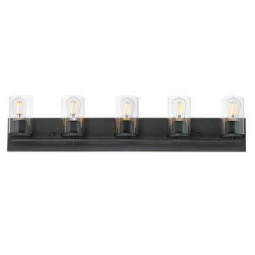 Maxim Lighting Lateral 5-Light Bath Vanity Light - 120V - Black - Clear Glass