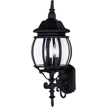 Maxim Lighting Crown Hill 3-Light Outdoor Wall Lantern - 120V - Black