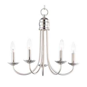 Maxim Lighting Logan 5-Light Candle Chandelier - 120V - Satin Nickel