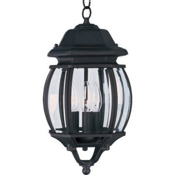 Maxim Lighting Crown Hill 3-Light Outdoor Hanging Lantern - 120V - Black