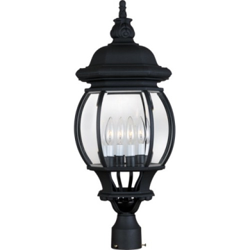 Maxim Lighting Crown Hill 4-Light Outdoor Post Top Lantern - 120V - Black