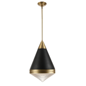 Maxim Lighting Hargreaves 1-Light Pendant - 120V - Black / Natural Aged Brass