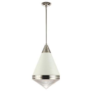 Maxim Lighting Hargreaves 1-Light Pendant - 120V - White / Polished Nickel