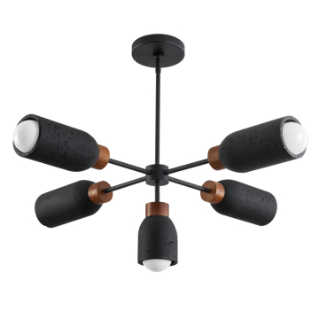 Maxim Lighting Pompeii 5-Light Pendant - 120V - Lava / Black