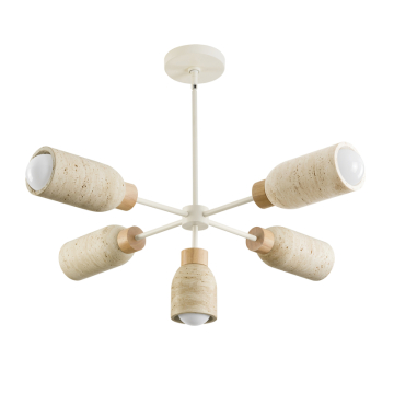 Maxim Lighting Pompeii 5-Light Pendant - 120V - Travertine / Oyster