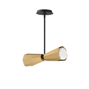 Maxim Lighting Rizzo 2-Light Pendant - 120V - Black / Antique Brass - Satin White Glass