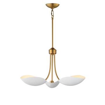 Maxim Lighting Maris 3-Light Pendant - 120V - White / Natural Aged Brass