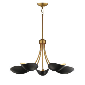 Maxim Lighting Maris 5-Light Chandelier - 120V - Black / Natural Aged Brass