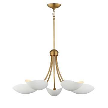 Maxim Lighting Maris 5-Light Chandelier - 120V - White / Natural Aged Brass
