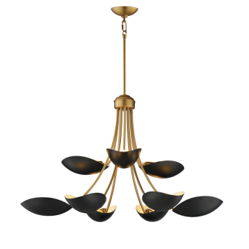 Maxim Lighting Maris 9-Light Chandelier - 120V - Black / Natural Aged Brass