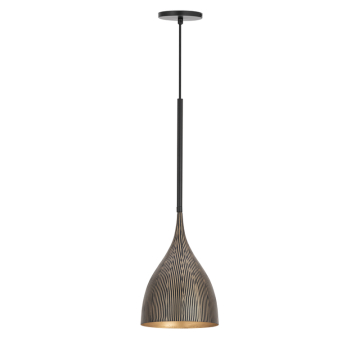 Maxim Lighting Fleur 1-Light Mini Pendant - 120V - Black / Gold