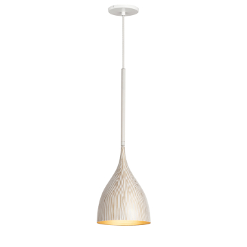 Maxim Lighting Fleur 1-Light Mini Pendant - 120V - White / Gold