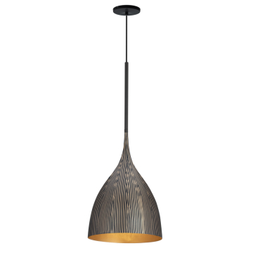 Maxim Lighting Fleur Small 1-Light Pendant - 120V - Black / Gold