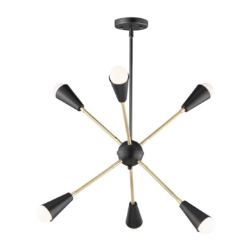 Maxim Lighting Lovell 6-Light Pendant - 120V - Black / Satin Brass