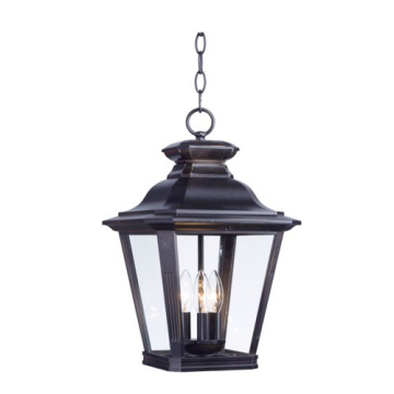 Maxim Lighting Knoxville 3-Light Outdoor Pendant Lantern - Clear Glass - 120V - Bronze