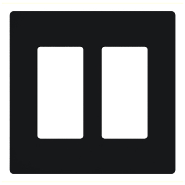 Lutron Claro Screwless Designer Wallplate - 2 Gang - Black