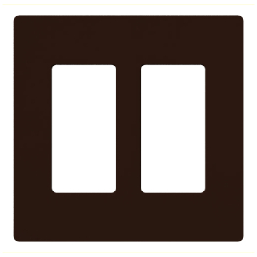 Lutron Claro Screwless Designer Wallplate - 2 Gang - Brown