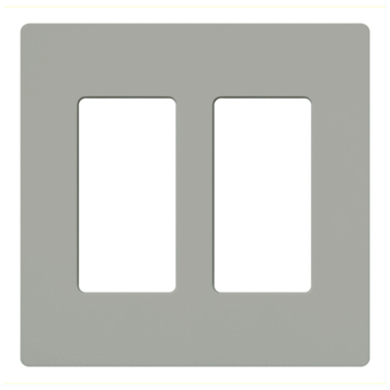 Lutron Claro Screwless Designer Wallplate - 2 Gang - Gray