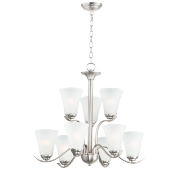 Maxim Lighting Vital 9-Light Chandelier - 120V - Satin Nickel