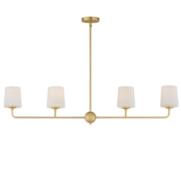 Maxim Lighting Bristol 4-Light Linear Chandelier - 120V - Satin Brass