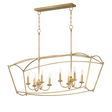 Maxim Lighting Plumette 8-Light Linear Pendant - 120V - Gold Leaf