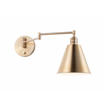 Maxim Lighting Library 1-Light Swing Arm Wall Sconce - 120V - Heritage Brass