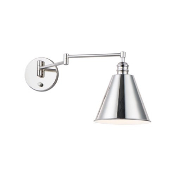Maxim Lighting Library 1-Light Swing Arm Wall Sconce - 120V - Polished Nickel