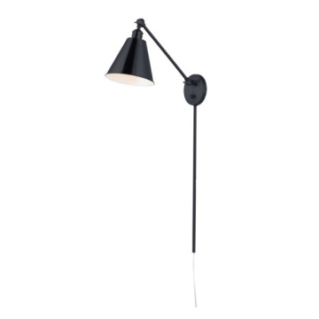 Maxim Lighting Library 1-Light Adjustable Wall Sconce - 19" Arm - 120V - Black