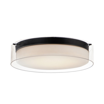 Maxim Lighting Duo 16" Round LED Flush Mount - 3000K - 120V - Black