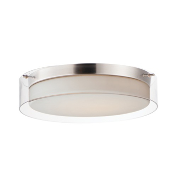 Maxim Lighting Duo 16" Round LED Flush Mount - 3000K - 120V - Satin Nickel