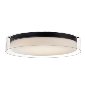 Maxim Lighting Duo 20" Round LED Flush Mount - 3000K - 120V - Black