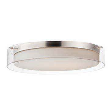 Maxim Lighting Duo 20" Round LED Flush Mount - 3000K - 120V - Satin Nickel