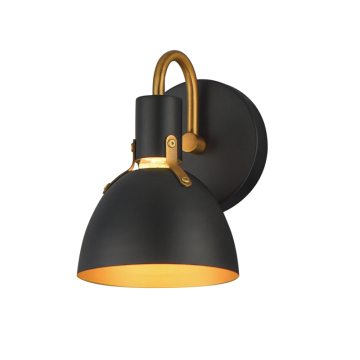 Maxim Lighting Dusk 1-Light Wall Sconce - 120V - Black / Antique Brass