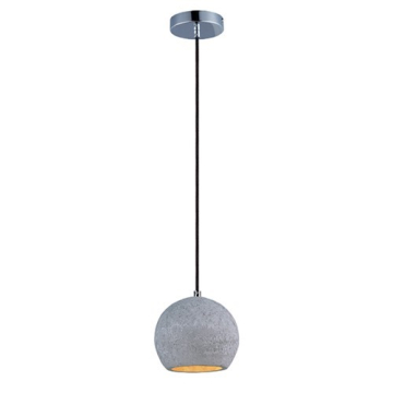 Maxim Lighting Crete 1-Light Mini Pendant - 120V - Gray / Polished Chrome