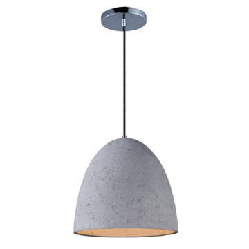 Maxim Lighting Crete 15" 1-Light Pendant - 120V - Gray / Polished Chrome