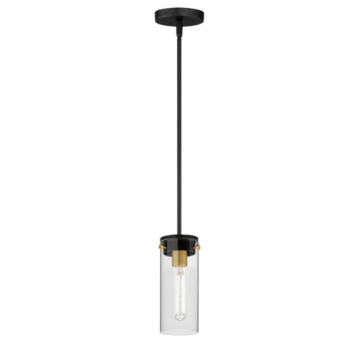 Maxim Lighting Pinn 1-Light Mini Pendant - 120V - Black / Satin Brass
