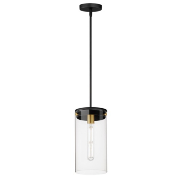 Maxim Lighting Pinn Large Single Pendant - 120V - Black / Satin Brass