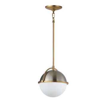 Maxim Lighting Duke 10" 1-Light Pendant - 120V - Satin Nickel / Satin Brass