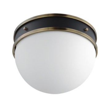Maxim Lighting Duke 1-Light Flush Mount - 120V - Black / Weathered Brass