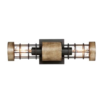 Maxim Lighting Homestead 18" 2-Light Wall Sconce - 120V - Driftwood / Black